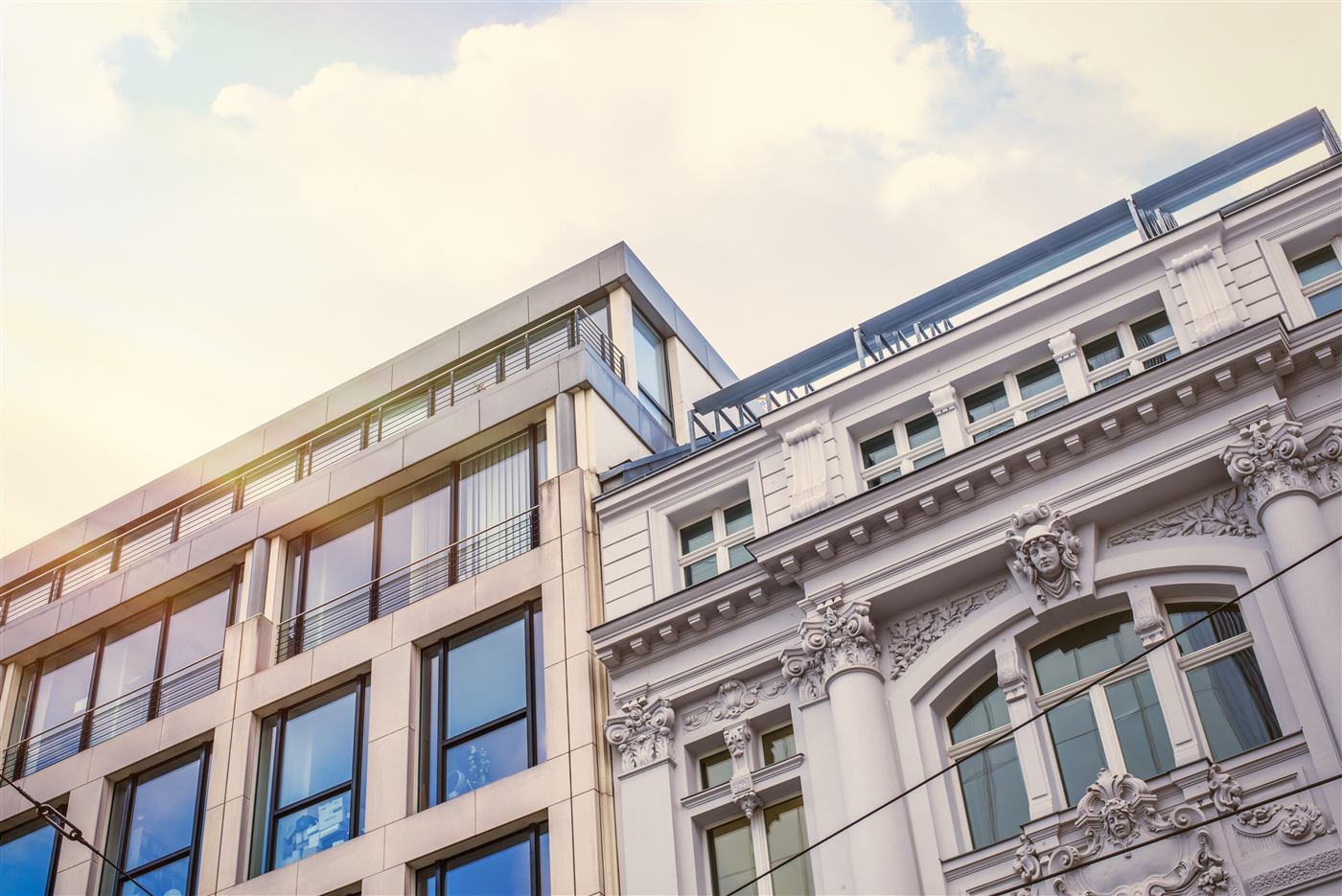 Modern and classic Berlin architecture side by side