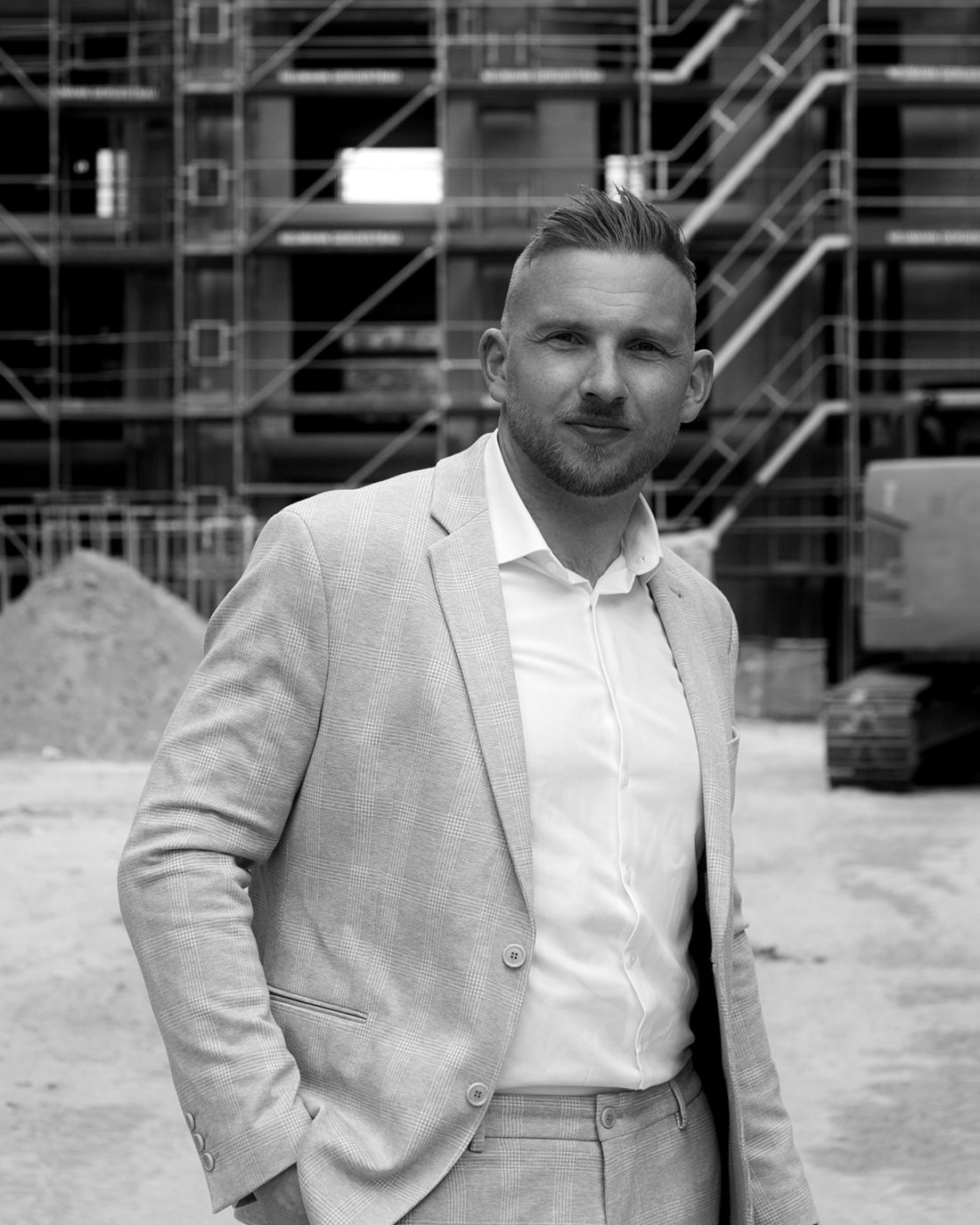 Nikolas Thomas Mangoldt, Managing Director of Goldt Concept GmbH, on a construction site
